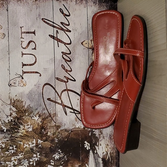 MontegoBay Club Leather Collection Red Sandals 9.5 Pre-owned (WS30) - Picture 1 of 11